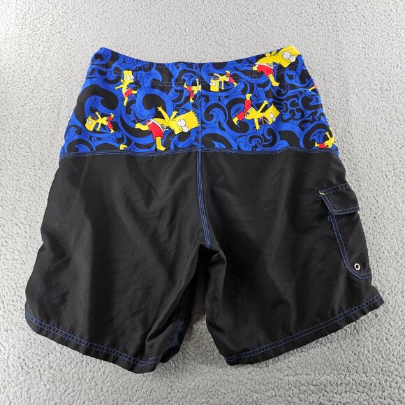 The Simpsons Board Shorts Mens 34 Black Graphic Print Beach Swim Vintage 2004 - Picture 13 of 16